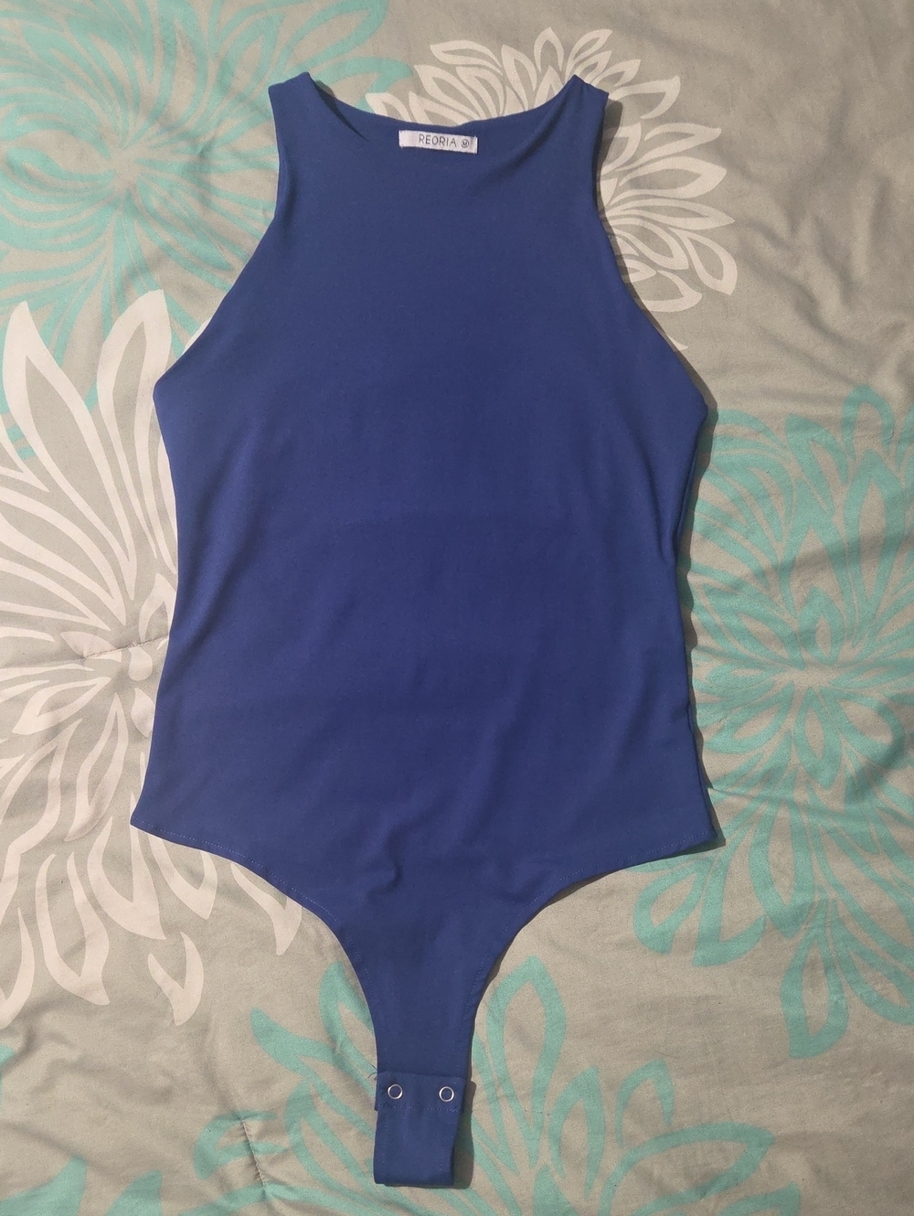 ReoRia Cobalt High-Neck Sleeveless Bodysuit